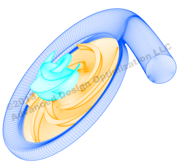 Multiblock CFD mesh for centrifugal VAD