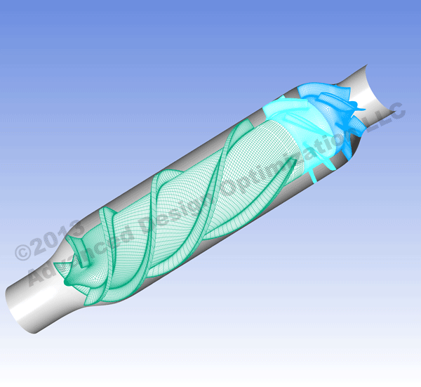 Multiblock CFD mesh for axial-flow VAD