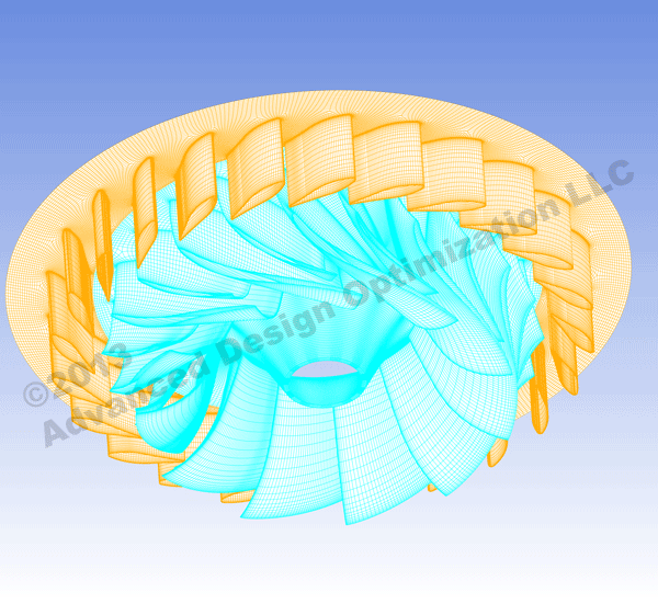 Multiblock CFD mesh for hydro-turbine with splitter blades 