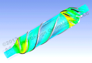 Transient CFD velocity vectors for axial-flow blood pump with pulsatile flow